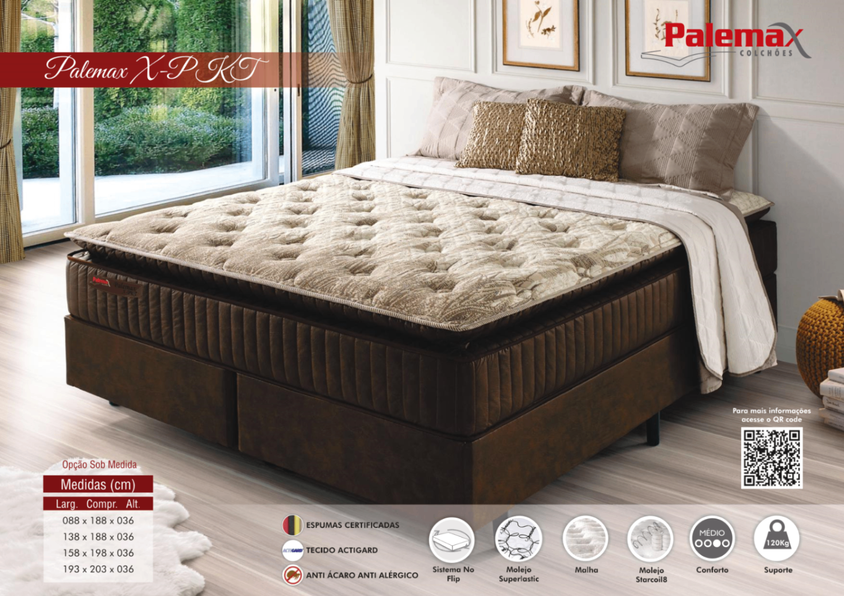 Colchão Palemax X-P KT Palemax — Pillow Top • Molejo Superlastic + Starcoil8